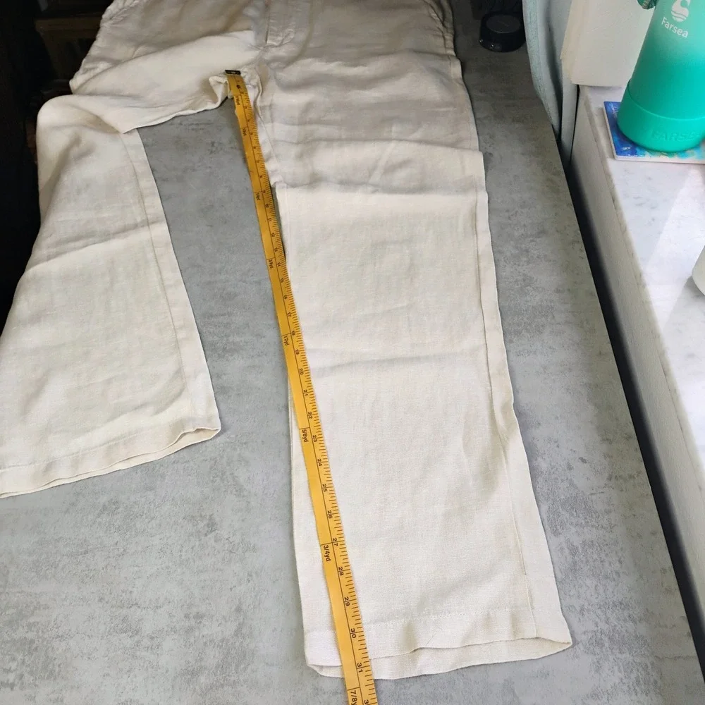 Club Room Luxury Linen Pants Men's 34x32 Beige 100% Linen Beach Wedding Coastal